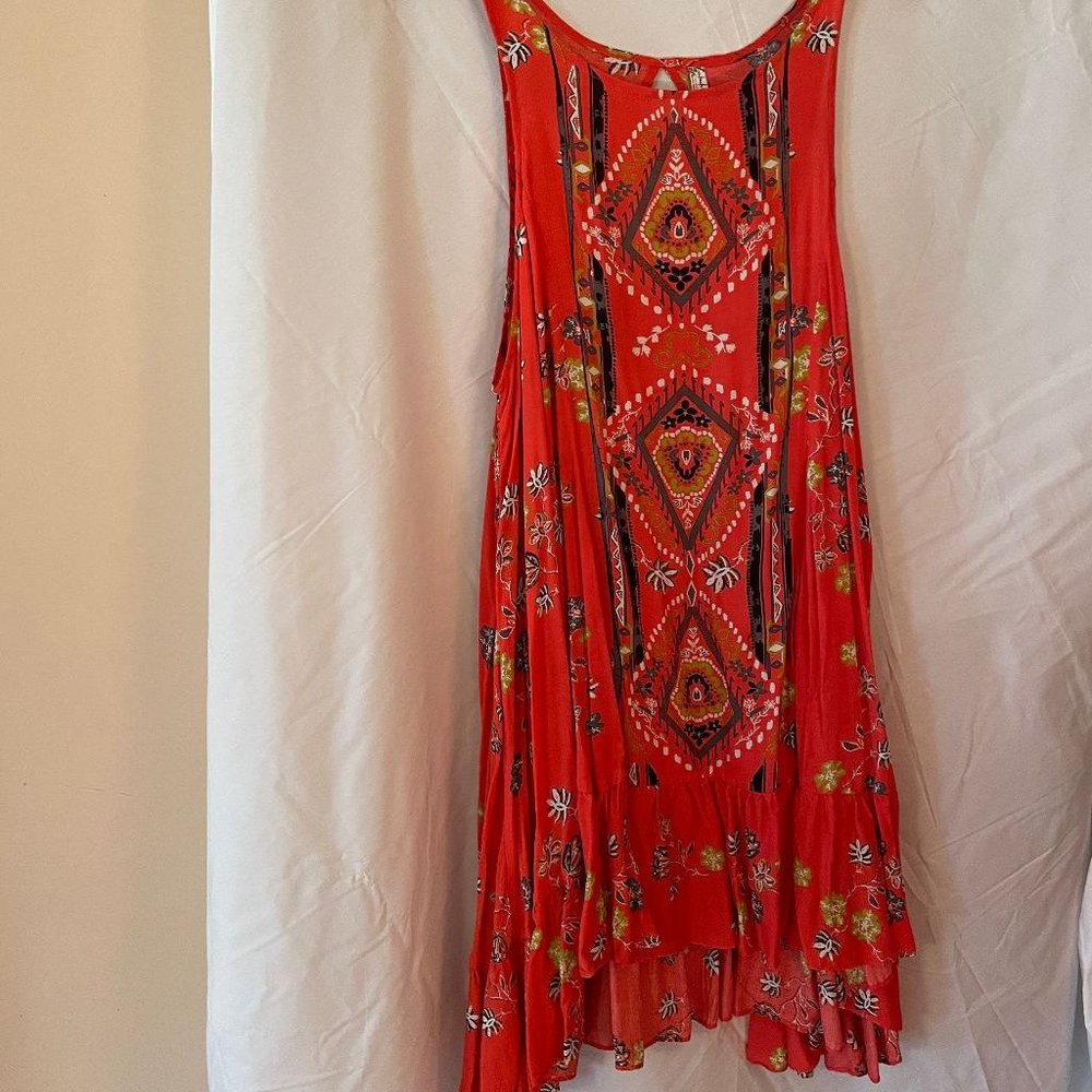 Free People Orange Mini Swing Dress   XL